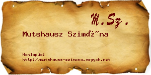 Mutshausz Szimóna névjegykártya